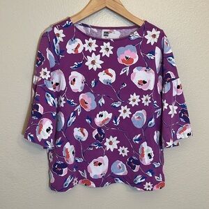 Tea Collection Purple Floral Cotton Shirt